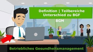 Betriebliches Gesundheitsmanagement BGM  Basic Infos Unterschied zu BGF und Teilbereiche [upl. by Gainer90]