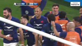 Lessai de Nolann Le Garrec après la magnifique relance des bleus 🇨🇵🏉 France vs Angleterre 2024 [upl. by Harcourt]