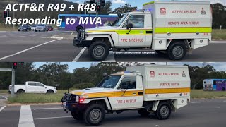 ACT Fire amp Rescue  R49 R48 Responding to MVA [upl. by Anayi435]