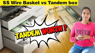 SS Wire Basket Vs Tandem Box Vs innotech  Tamil  Kitchen Cabinet Draw [upl. by Aicel736]