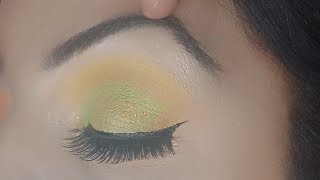 simple yellow greenish eye mkup look for biggner [upl. by Zorana]