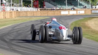 1936 Auto Union Type C V16 Sound In Action at Goodwood FOS [upl. by Holsworth27]