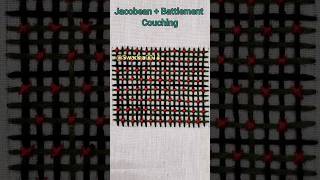 jacobeanbattlement couching embroidery embroiderytutorial handembroideryfiberart embroideryart [upl. by Acinomaj]