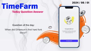 When did Ethereum’s first hard fork occur  Today Time Farm Answer  Oracle of Time [upl. by Tlok]