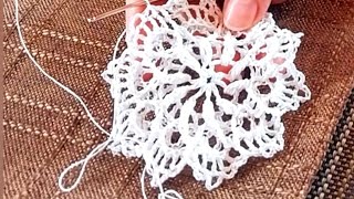 Copitos de nieve en crochet con elementos en relieve tutorial paso a paso ❄️🎄🎅🎁❄️ [upl. by Nerraj]