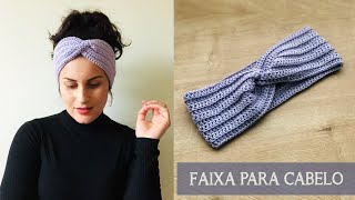 FAIXA PARA CABELO DE CROCHÊ  HEADBAND [upl. by Wenonah]