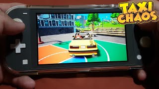 Taxi Chaos on Nintendo Switch Lite  Unboxing and Gameplay [upl. by Oinoitna]