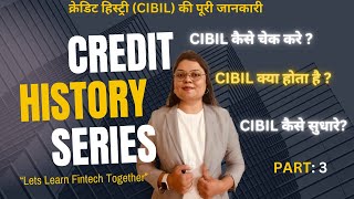 What is CIBIL Credit Histoy  PART3 How to maintain credit score क्रेडिट स्कोर कैसे बनाए रखें [upl. by Sholeen]