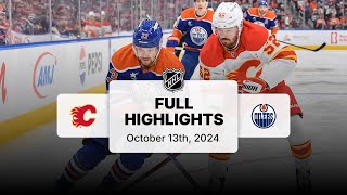 Flames at Oilers  October 13 2024  NHL Full Game Highlights [upl. by Ardnazxela]