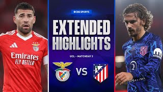 Benfica vs Atlético Madrid Extended Highlights  UCL League Phase MD 2  CBS Sports Golazo [upl. by Roberson]