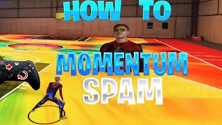 HOW TO MOMENTUM SPAM IN NBA 2K22 HANDCAM ON NBA 2K22 TUTORIAL [upl. by Aihsemaj859]