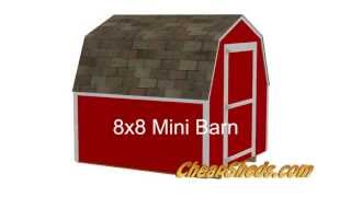 8x8 Mini Barn Shed Plans [upl. by Hofmann]