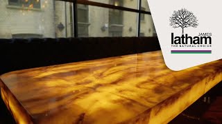 Aristech Studio Collection Honey Onyx from James Latham Interior fitout by Solid Surface London [upl. by Kenti44]