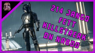 Star Wars Battlefront II 214 Jango Fett Killstreak Naboo  Capital Supremacy [upl. by Tarrance]