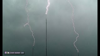 Triple tower lightning strike amp rolling thunder  St Louis June 26 2018 [upl. by Seigel]