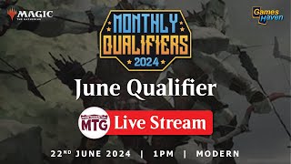 MTG Modern Tournament  Games Haven Monthly Qualifier  June 2024 [upl. by Anelah251]