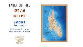 Zanzibar Tanzania wooden map 3d nautical [upl. by Mikiso]