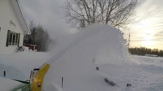 John Deere 3039R snowblower vs blizzard [upl. by Dehnel571]