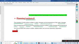 Planning lecture8 How solubility of sodium sulfate in water changes with temperature [upl. by Siugram689]