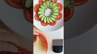 Cooking Decoration Ideas vol152  Make Plate Decoration using Cucumber amp Tomato platingfood [upl. by Billat]