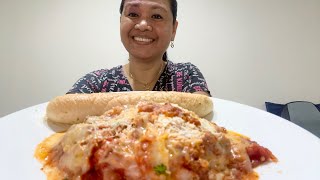 LASAGNA WITH GARLIC BREAD  FILIPINO MUKBANG [upl. by Atilam]