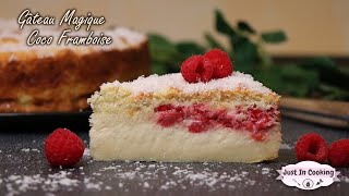 Recette de Gâteau Magique Noix de Coco Framboise [upl. by Schroer]