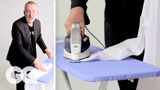 How to Iron a Dress Shirt in 90 Seconds  GQ [upl. by Enineg]