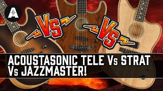 Which Fender Acoustasonic Is Best  Tele Vs Strat Vs Jazzmaster Shootout [upl. by Ebby]