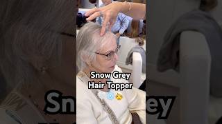 Snow Grey 🤍 hairtopper greyhair thinhair thinhairsolutions tutorial grayhair thinninghair [upl. by Mungam832]