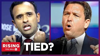 Vivek Ramaswamy TIES Ron DeSantis For 2nd In GOP Presidential Race Poll [upl. by Yantruoc]