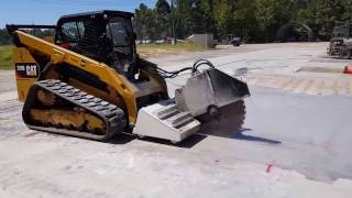 Cuts Inc Skid steer concrete saw attachment [upl. by Adilen]