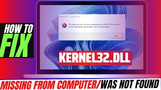 2022 How To Fix kernel32dll Missing Error ✅Not found error💻 Windows 10117 💻 3264bit [upl. by Anialeh]