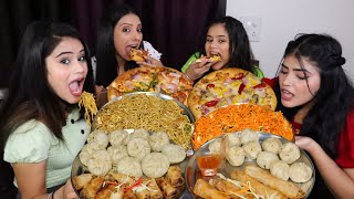 Cheap Food Vs Expensive Food Challenge  Momos Chow Mein Spring Rolls and Pizza Challenge [upl. by Ivah]