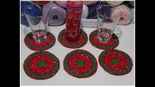 Posavasos navideños en crochet [upl. by Vasya]