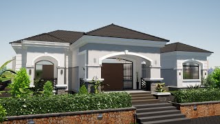 Simple Mediterranean House Design  4 Bedroom House tour  100X100 ft [upl. by Ollehto]