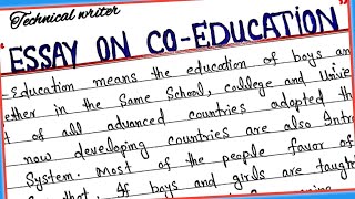 Essay on CoEducation  Advantages and disadvantages of Coeducation  Co Education  Handwriting [upl. by Lani]