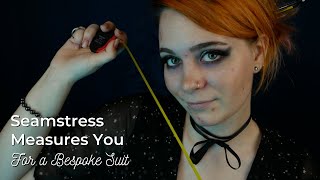 ASMR Bespoke Suit Seamstress for Slender 📏  Metal Measuring Tape amp Light Rain Sounds [upl. by Grosvenor740]