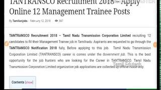 TANTRANSCO Recruitment 2018 Apply Online 08 Assistant Engineer Posts [upl. by Lekcar]