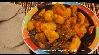 Ethiopian Food  Vegetable Wot wat wet Recipe  Stew Amharic English Injera Pumpkin Duba Berbere [upl. by Rabush]