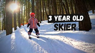 Toddler Skiing  3 Year Old Ski Buddy [upl. by Tennek]