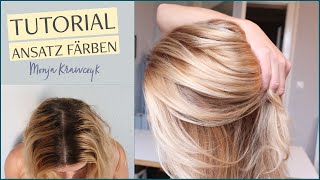 Blonden ANSATZ selber FÄRBEN amp aufhellen  TUTORIAL für weichen Übergang und frische Haarfarbe ❤ [upl. by Ardnuas]