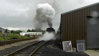 Strathspey Railway No 17 and J94 68030 heads off shed to Boat of Garten for the steam weekend [upl. by Lewiss674]