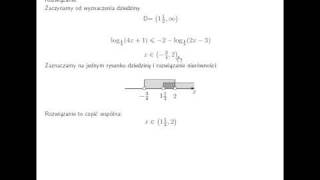 Nierówność logarytmiczna log13 4x1 większe od 2log132x3 [upl. by Walters863]