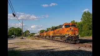 BNSF Chillicothe Subdivision Action  Intermodals Foreign Units and More [upl. by Simetra]