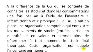 Comptabilité Analytique S3 partie 4quot la méthode dinventaire permanent des stock quot [upl. by Nehtan217]