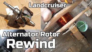 How to rewind Alternator Rotor Coil Landcruiser 60series [upl. by Elspeth180]