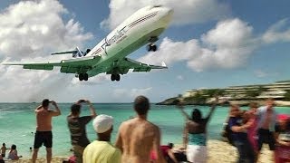 CLOSE CALL at Maho Beach with live ATC Princess Juliana St Maarten UnEdited [upl. by Oznola]