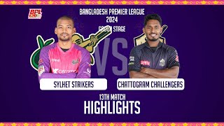 Sylhet Strikers vs Chattogram Challengers  Highlights  13th Match  Season 10  BPL 2024 [upl. by Knah293]