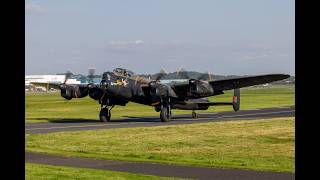 BBMF Avro Lancaster departing Prestwick Airport 4K [upl. by Anelahs347]