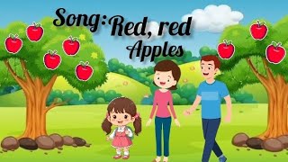 Red red apples  red color song  action song  nursery rhymes  fun and learn  kids education [upl. by Rosemaria600]